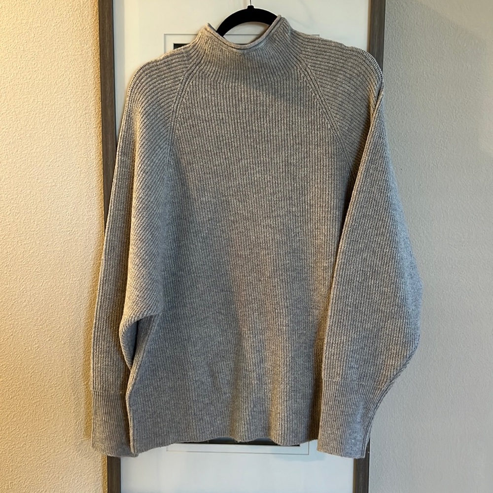 Mock neck dolman sleeve sweater